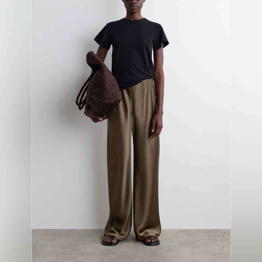 COS Satin Wide Leg Pant Brown